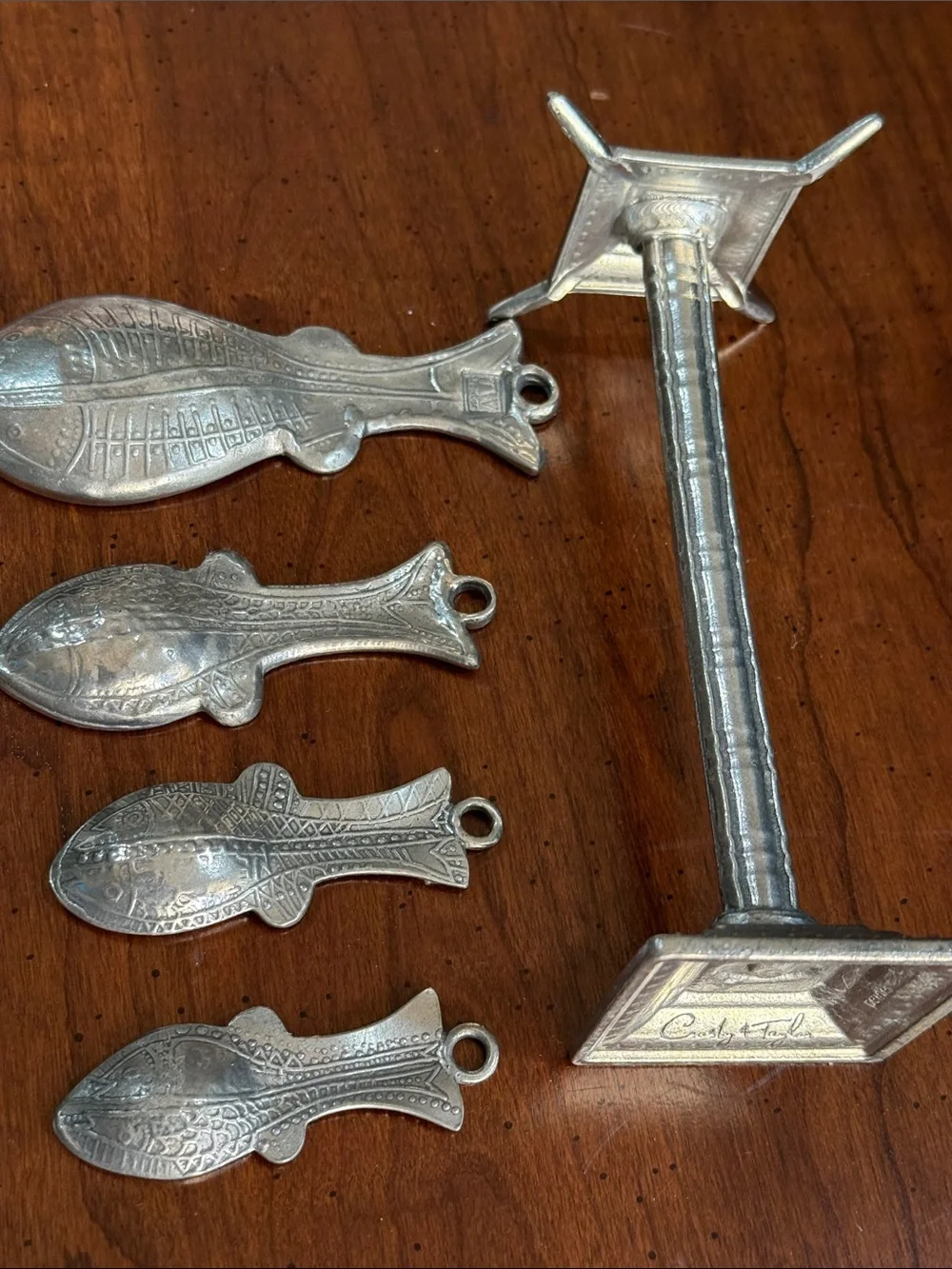 Crosby & Taylor Pewter Fish-Shaped Metal Spoon Set Collection